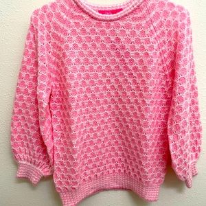 Lilly Pulitzer pink honeycomb sweater